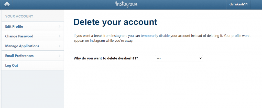 delete your instagram account permanently 