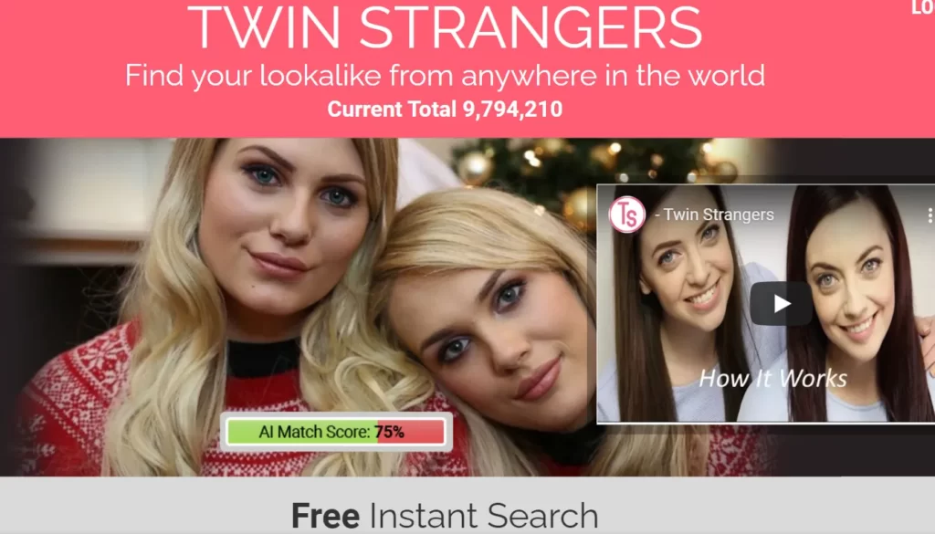 www.twinstrangers.net Website Find Face Match Look-a-Like, facial twin. Twin Strangers APP Download, How to Use, Login & Sign Up
