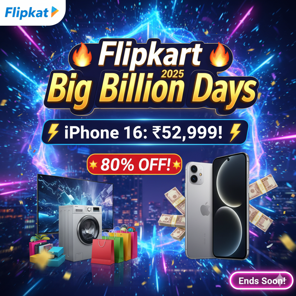 Flipkart's biggest sale is here! iPhone 16 for ₹52,999, are you ready?