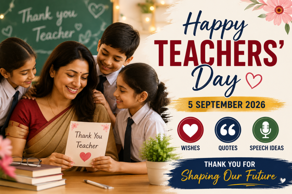 Teachers Day 2026 celebration with teacher and students, 5 September